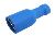 Zdířka faston 6.3mm izol., vodič 1.5-2.5mm  modrá