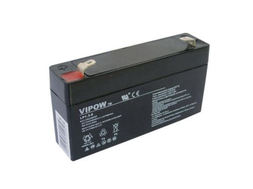 Baterie olověná   6V/ 1,3Ah  VIPOW bezúdržbový akumulátor