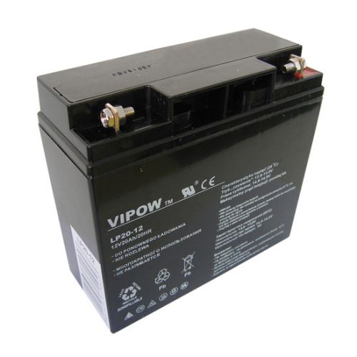 Baterie olověná  12V/20Ah  VIPOW bezúdržbový akumulátor