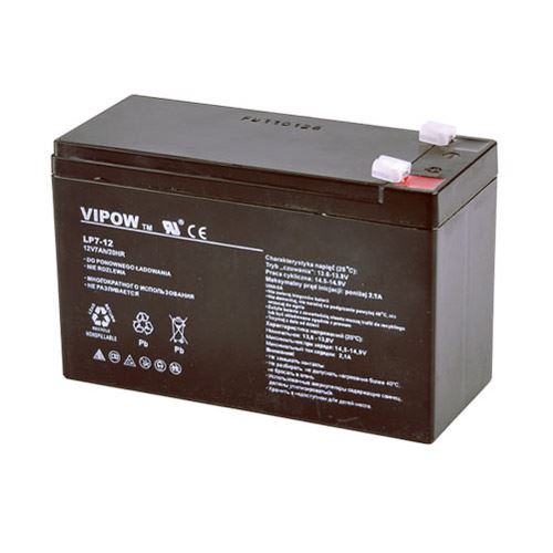 Baterie olověná  12V/ 7Ah  VIPOW (7,5Ah) bezúdržbový akumulátor