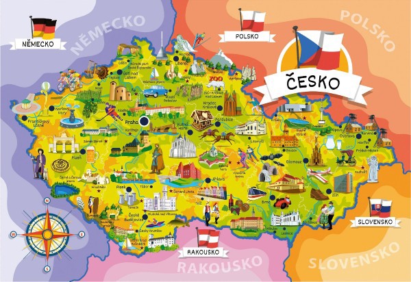 průmyslová mapa Puzzle TEDDIES MAPA ČESKÉ REPUBLIKY 120 dílků | ELEKTRO IVICIC.CZ