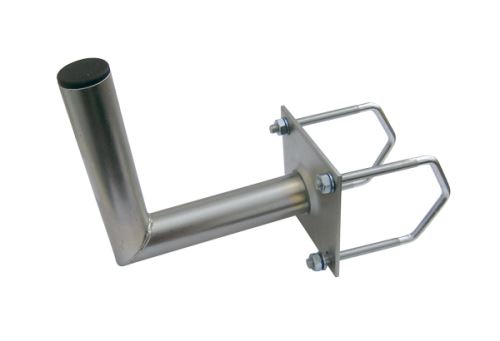 Anténní držák 25cm na balkon na hranaté zábradlí, rozteč třmenu 100mm, trubka 42/2mm, výšk