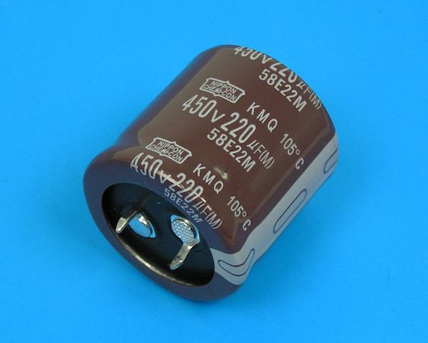 220uF/450V - 105°C Nippon KMQ kondenzátor elektr